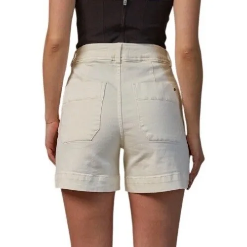 NEW Mica Sz 4-6 (XS) white High‎ Waist Denim Shorts Ivory NWT - Image 2