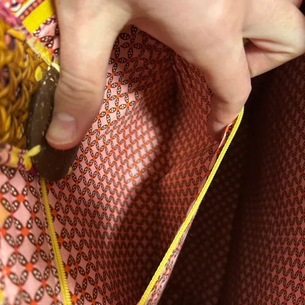 Vera Bradley Paisley Rattan Straw Wicker‎ Weave Tote Bag Floral Yellow Boho - Image 8