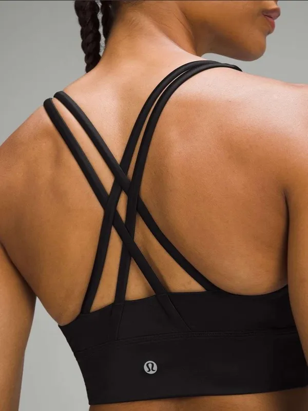 lululemon Energy Longline Bra - Shiny Black Size 2 - Image 2