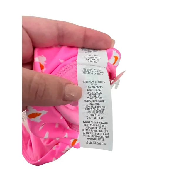 AERIE Printed High Waist Bikini Bottom Pink Small‎ NEW NWT - Image 4