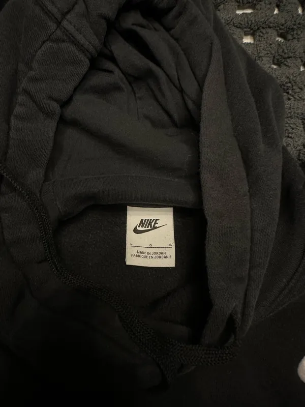 Nike Hoodie Sweatshirt Black Swoosh Logo - Image 2