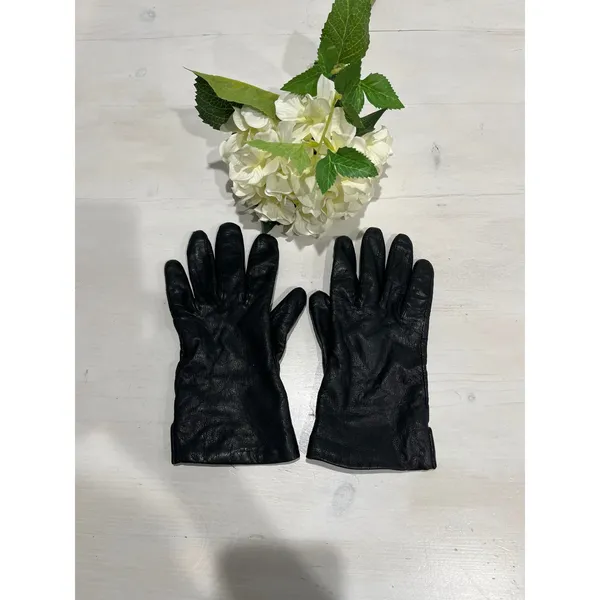 Womens‎ Leather Gloves Acrylic Lined Winter Driving Black - Image 2