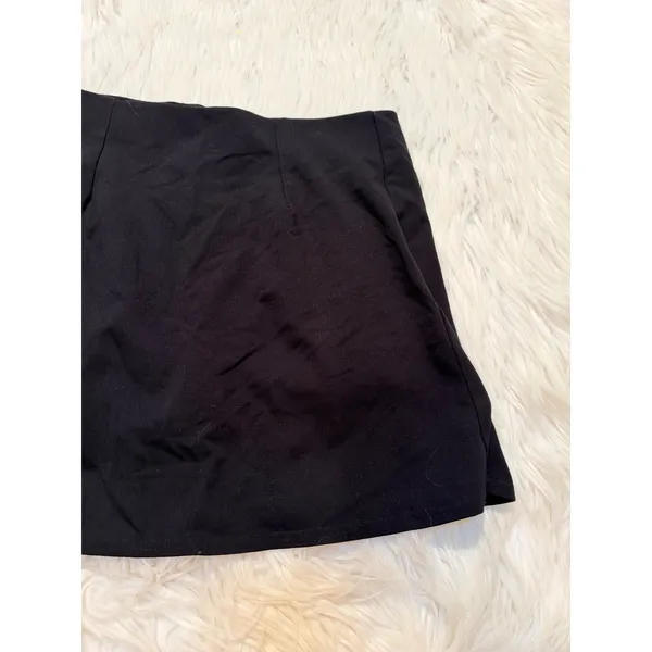 American Eagle Women's Sz Small It Knit Skirt Skort Black Slit Front Shorts Mini - Image 9