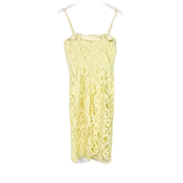 Bardot Lina Lace Sheath Dress Sleeveless Yellow Size 6 Small S EUC - Image 9