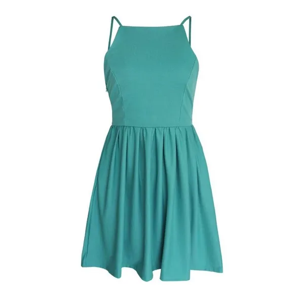 NWT Womens Fancyinn Teal Sleeveless Skater Dress - Sz S - Image 3