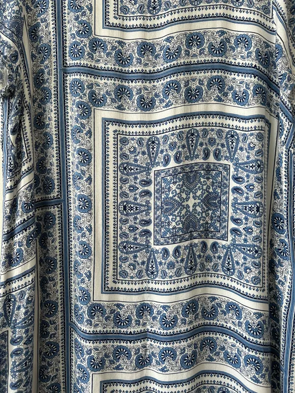 Blue Bandana Print Dress - Image 4