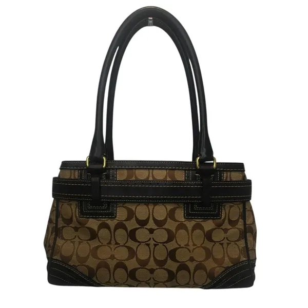Vintage Y2K tan and brown Coach Signature Hampton bag - Image 3