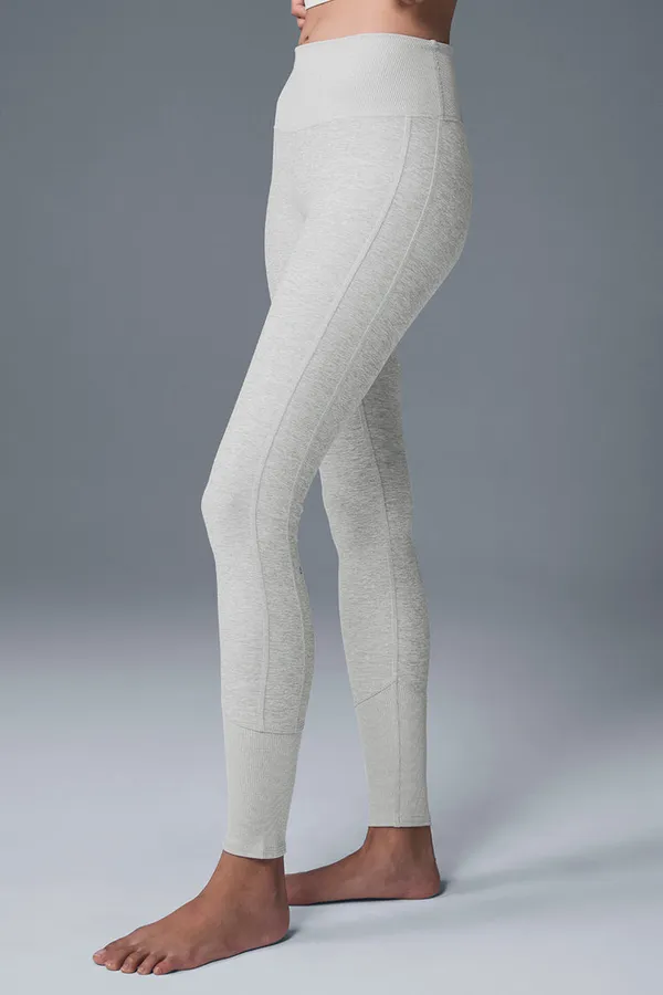 Grey High-Waisted Alosoft Lounge Leggings Alo Yoga - Image 3