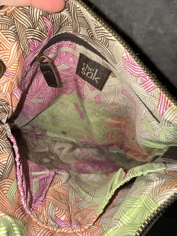 The Sak Kendra Brown Leather Crossbody Bag with Adjustable Canvas Strap - Image 7