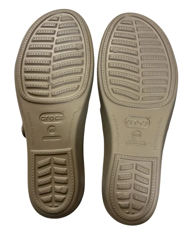 Crocs wedge strappy slip on sandals - Image 4