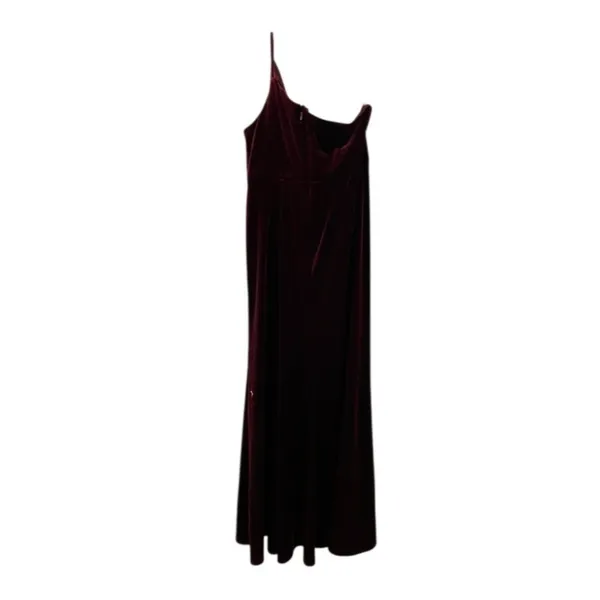 Azazie Kala Bridesmaid Dress A18 Plus Size Burgundy Wine One-Shoulder Velvet - Image 7