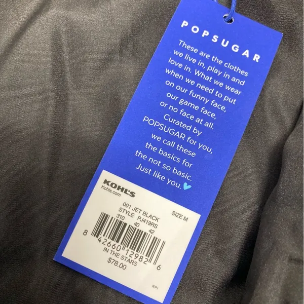 Popsugar puffer coat black block stripe Medium NWT - Image 12
