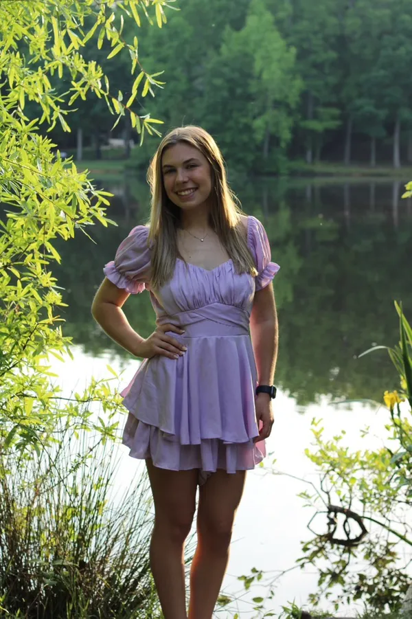 American Threads Lavender Puff Sleeve Dress - Image 4