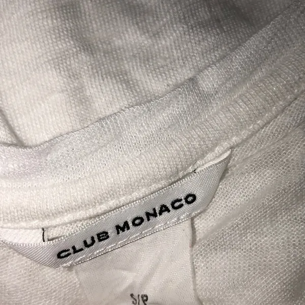 Club Monaco small white linen short sleeve top - Image 3