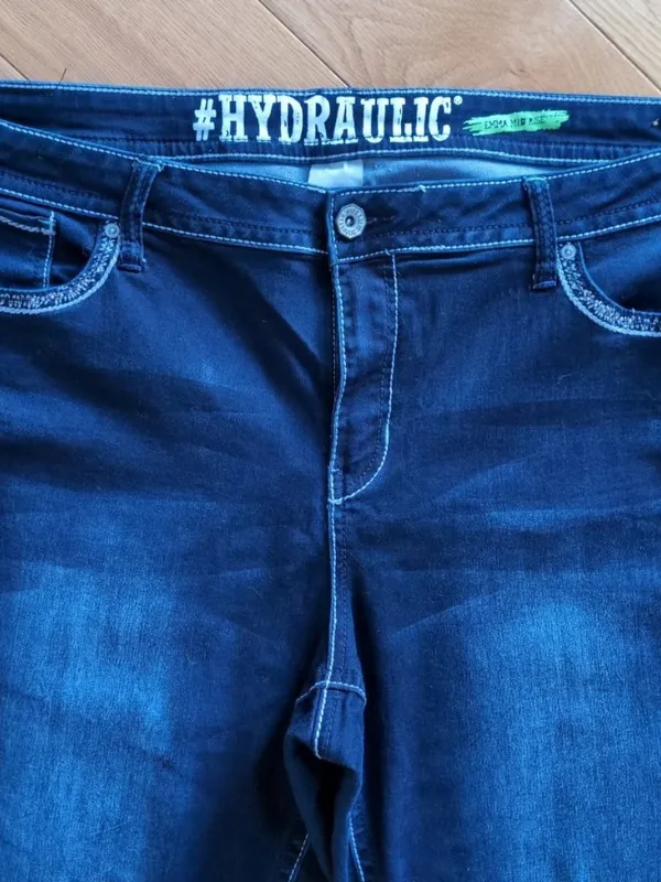 Hydraulic Emma Mid Rise Denim Stretch Dark Blue Jeans Womens Size 24W (41x31) - Image 4