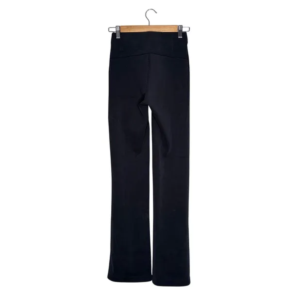 Lululemon Brushed‎ Softstreme Ribbed Zip Flared Pants Women Sz 2 Black Excellent - Image 7