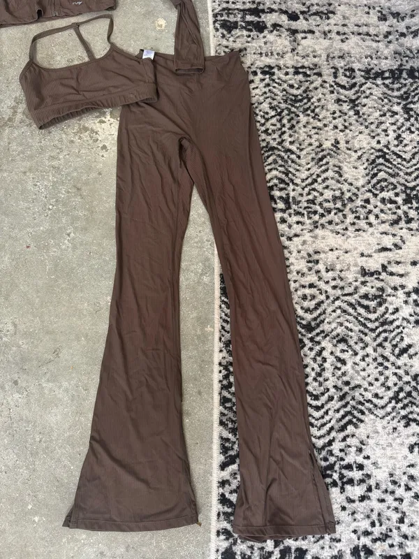 3 Piece Athleisure Set Brown - Image 4