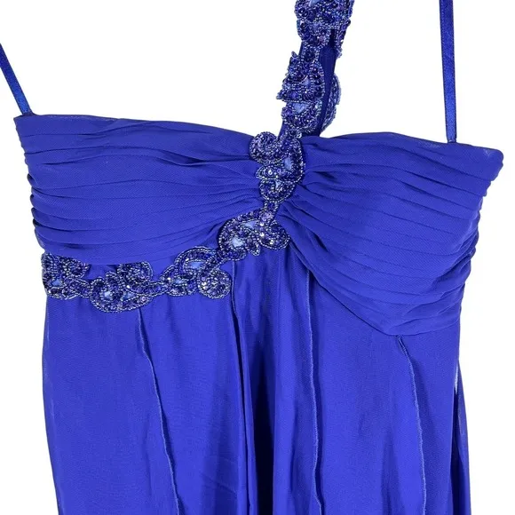 Y2K Fairy‎ Grunge Midi Dress 3/4 Blue Purple Beaded Coquette Angel Empire Waist - Image 10