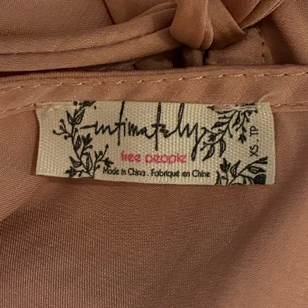 Intimately Free People pale pink satin lace trim side tie cropped camisole. XS - Image 5