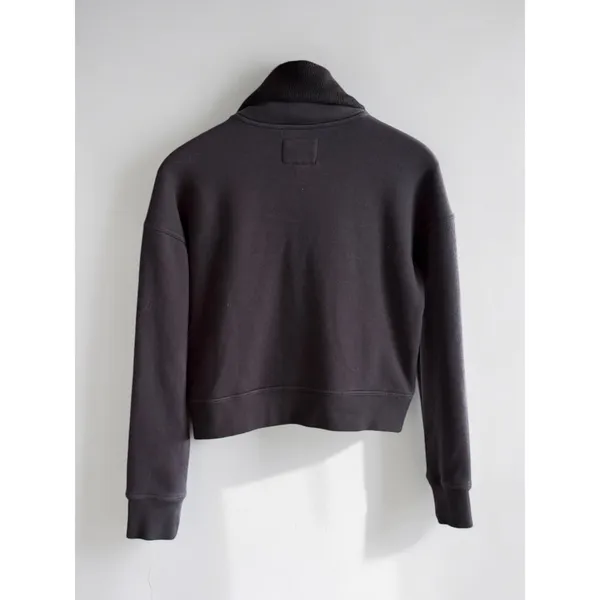 UpWest‎ Resort & Mercantile Womens Small Gray Cropped Snap Mock Neck Sweatshirt - Image 2