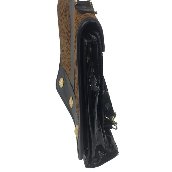 Genuine Leather Cheetah Print Crossbody Bag Convertible Shoulder Purse - Image 4