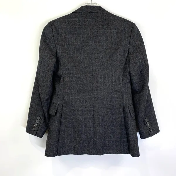 Polo Ralph Lauren Plaid Blazer Vintage Wool Gray USA Made - Image 11