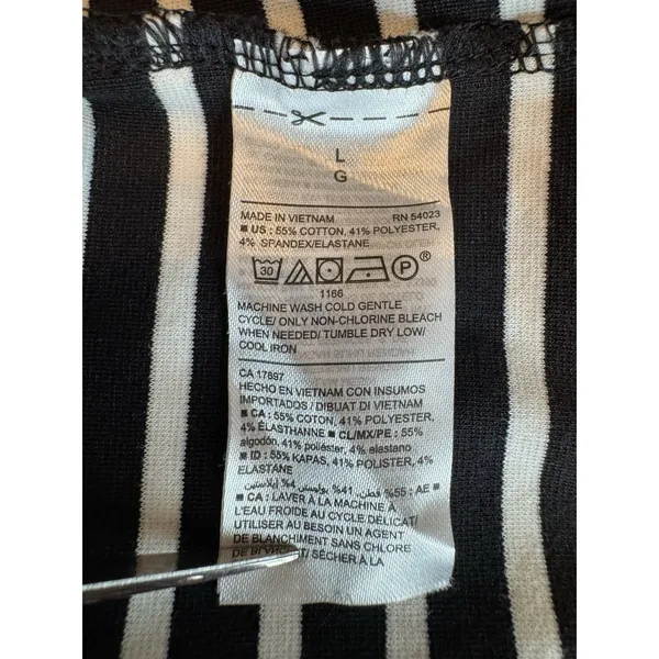 Old Navy Ponte Pencil Skirt Black Stripe Mini Cotton Stretch Coastal Nautical L - Image 5