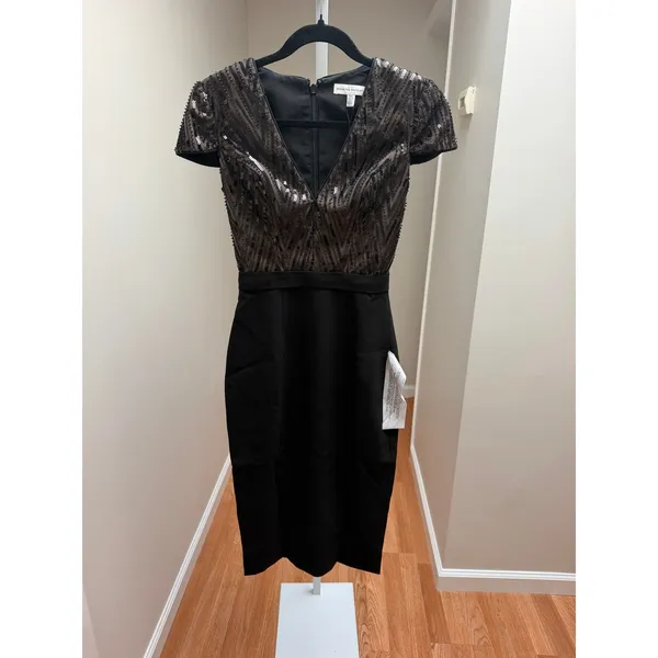 NEW Dress The Population Ivy Sheath Midi Dress Black Size XXS - Image 4