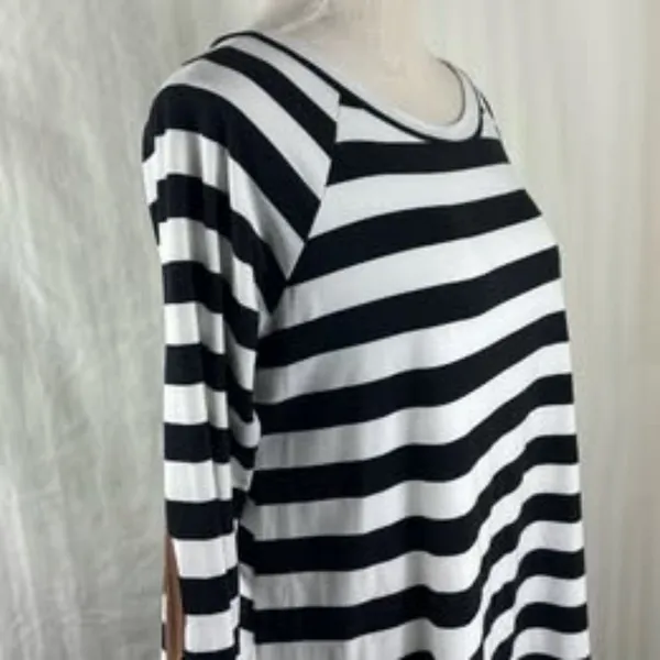 Reborn J Striped Long Sleeve Top with Brown Elbow Patches - Size Large - Image 6