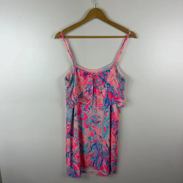 Lilly Pulitzer Lexi Slip Dress Medium Light Pascha Pink Preppy Tropical Resort - Image 6