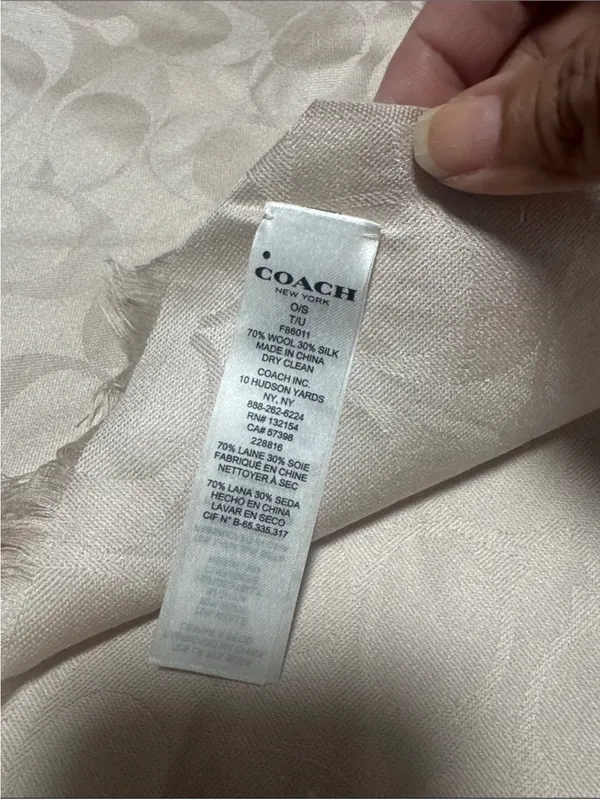 Coach Women's Signature Scarf Taupe Silk Blend - Image 4
