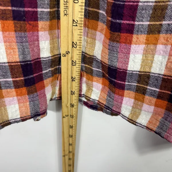 Pilcro Plaid Button Up Shirt Women Medium Ruffle Cottage Academia Preppy Western - Image 3