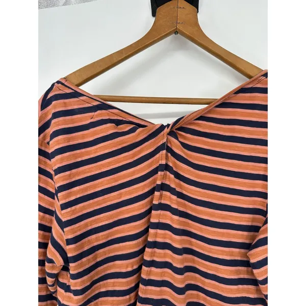 Pact Women's Size M Harvest Stripe Avery Dress‎ Organic Cotton Twist Back Earthy - Image 5