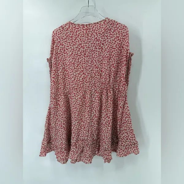 Free People One Fine Day Mini Dress in Tea‎ Combo Floral Vintage Tiered Sz small - Image 3
