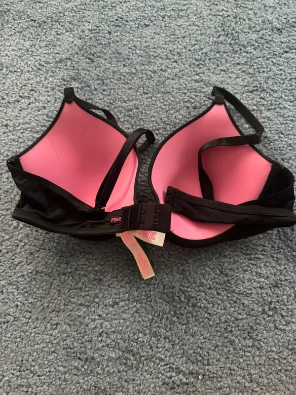 Victoria's Secret PINK Wear Everywhere T-Shirt Lightly Lined Black Bra 36B - Image 2