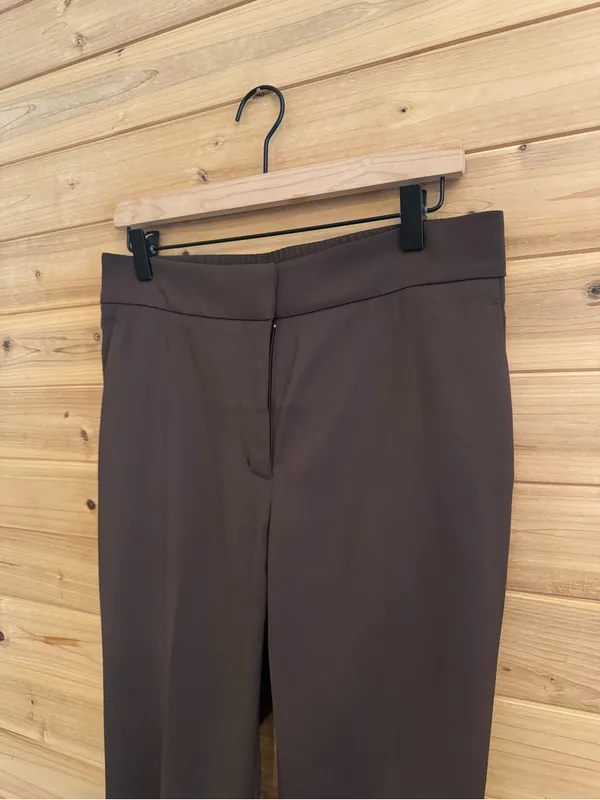 Quince Size 8 Chocolate Brown Mid Rise Straight Leg Dress Pants Office Career - Image 3