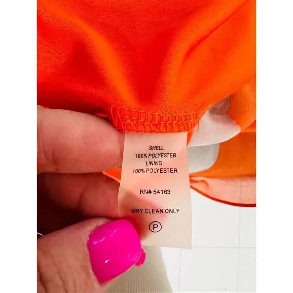 Calvin Klein NWT Orange Floral Print Sleeveless Lined Flowy A-Line Dress Size 4 - Image 10