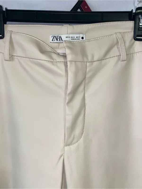 Zara women Cream Straight-Leg Pants - Image 2