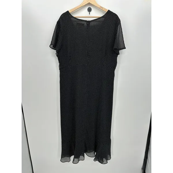 Sagharbor Womens Black Maxi Dress Size XL‎ Dainty Fairy Y2K Polka Dot Coquette - Image 2