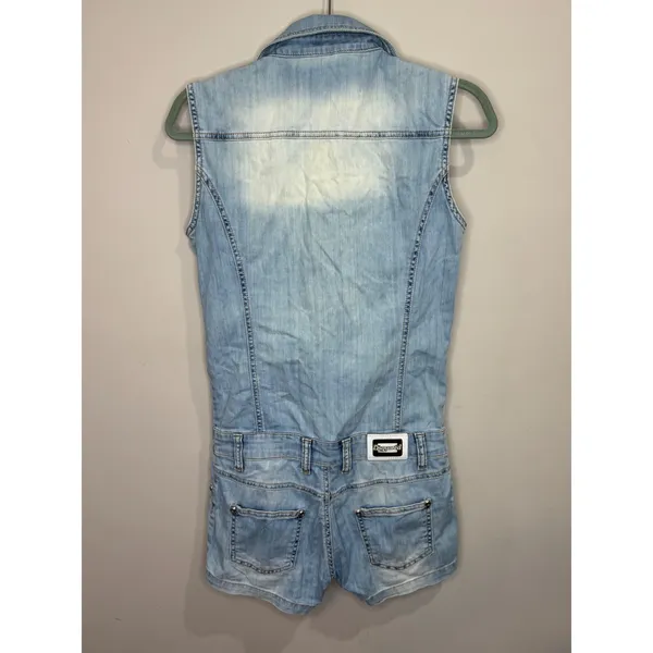 Dsquared2 Denim Sleeveless Romper Sz S Streetwear Designer Festival‎ - Image 2