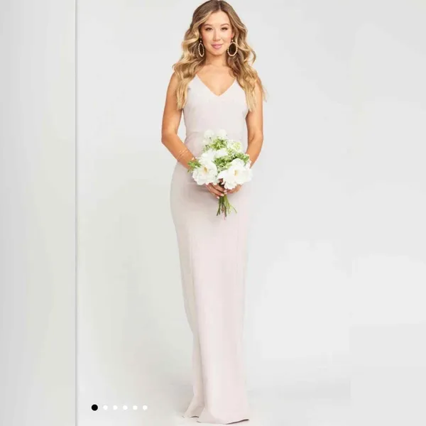 Show Me Your Mumu Neutral Beige V-Neck Trumpet Gown - Image 2
