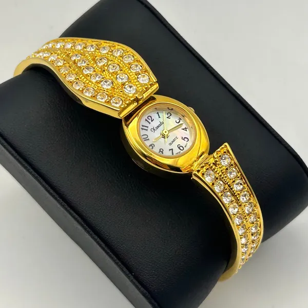 Xanadu Gold Tone Mother Pearl Rhinestones Accents Women’s Watch New Battery - Image 3