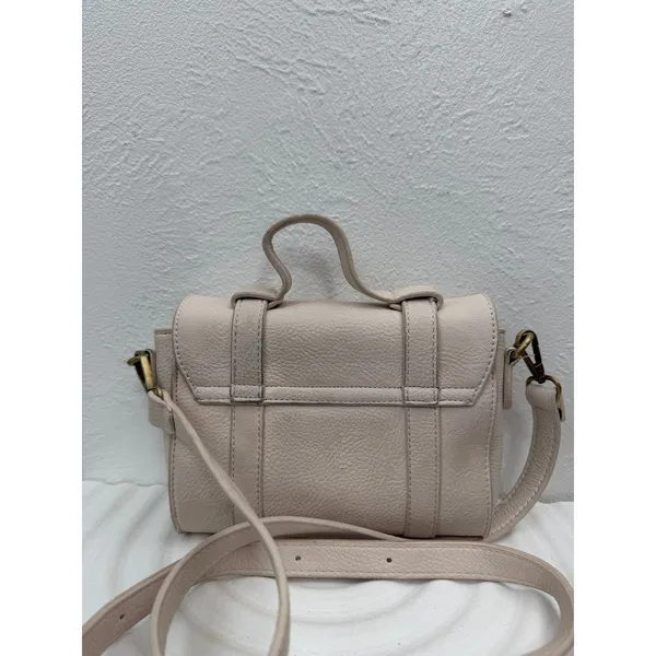 Anthropologie Crossbody Satchel Bag Blush Pink Faux‎ Leather Mini Messenger - Image 5