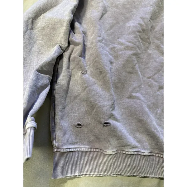 Free People x Falling Forward Washed Purple Slouchy Destroyed Sweatshirt L - Image 3