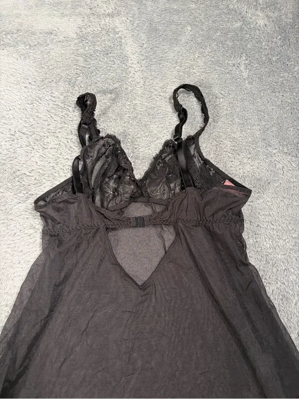 Victoria’s Secret Black Lace Slip Nightdress y2K medium - Image 13