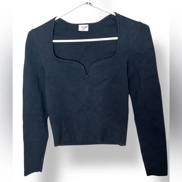 Abercrombie & Fitch Sweetheart Neckline Top Black Size Small - Image 2