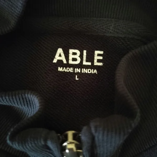 ABLE Size L Half Zip Pullover Sweatshirt Black Minimalist Capsule Size L - Image 5