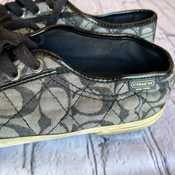 Coach Kalyn Low Top Logo Canvas Sneakers Shoes Womens 5.5 Black - Image 15