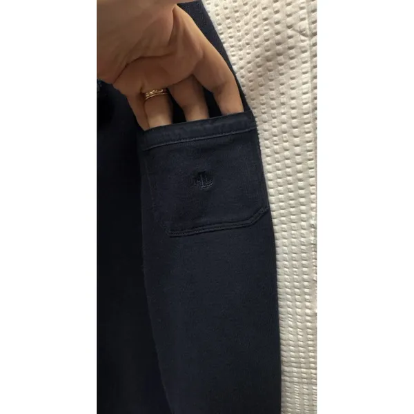 Lauren Ralph Lauren Women's 1X Deep Navy‎ Ribbed Collar Long Sleeve Snap Sweater - Image 4