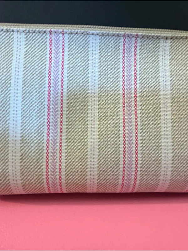 Coach Beige Stripe Wristlet with Pink Accents - Image 7